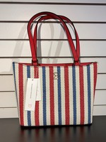 Darling Darling 599 Nautical Jute Tote - Sm -Red & White