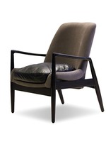 Reynolds Lounge Chair * Antique Black leather * Black Frame