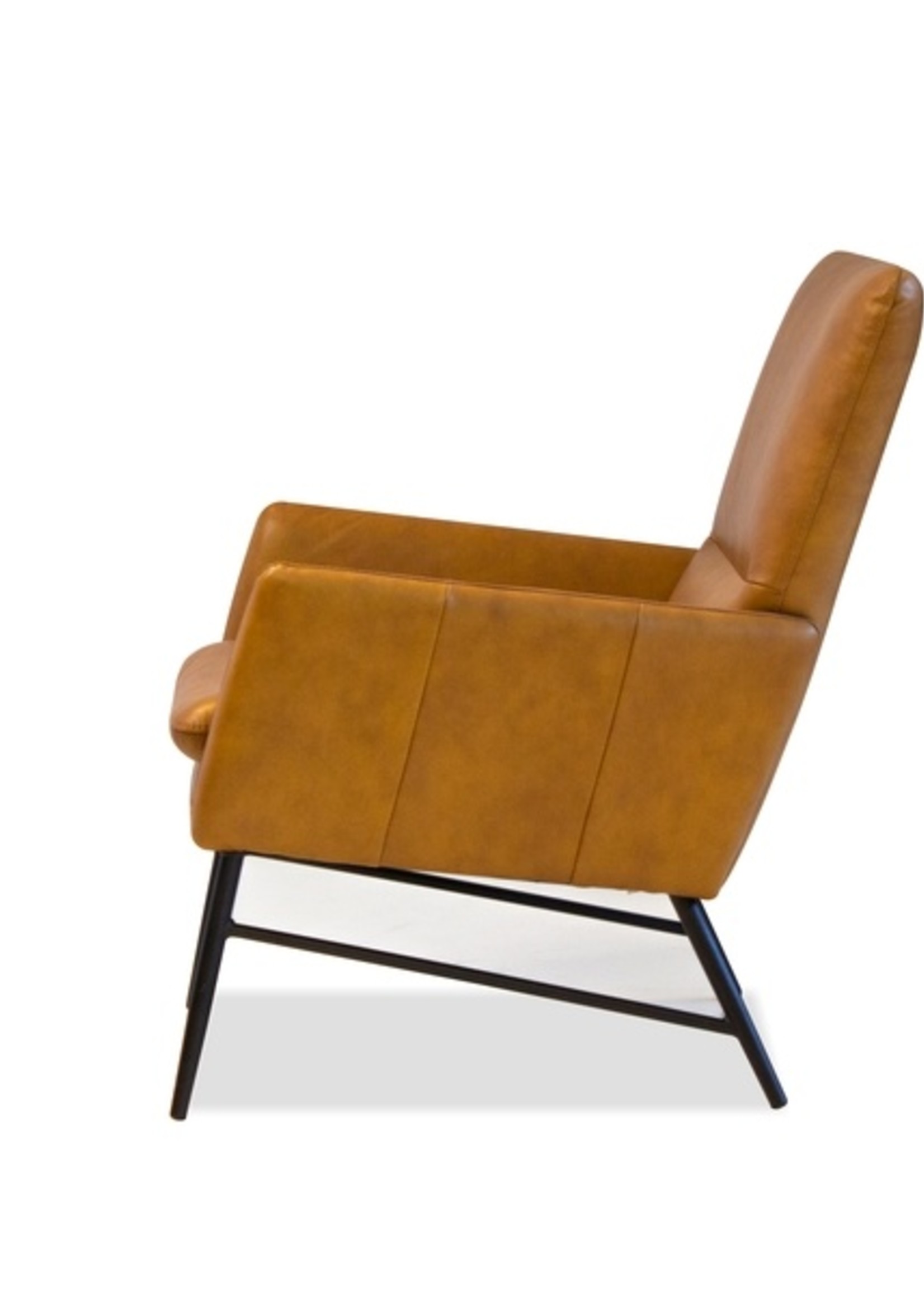 Mobital Morisson Lounge Chair & Ottoman * Whiskey Leather * Black legs