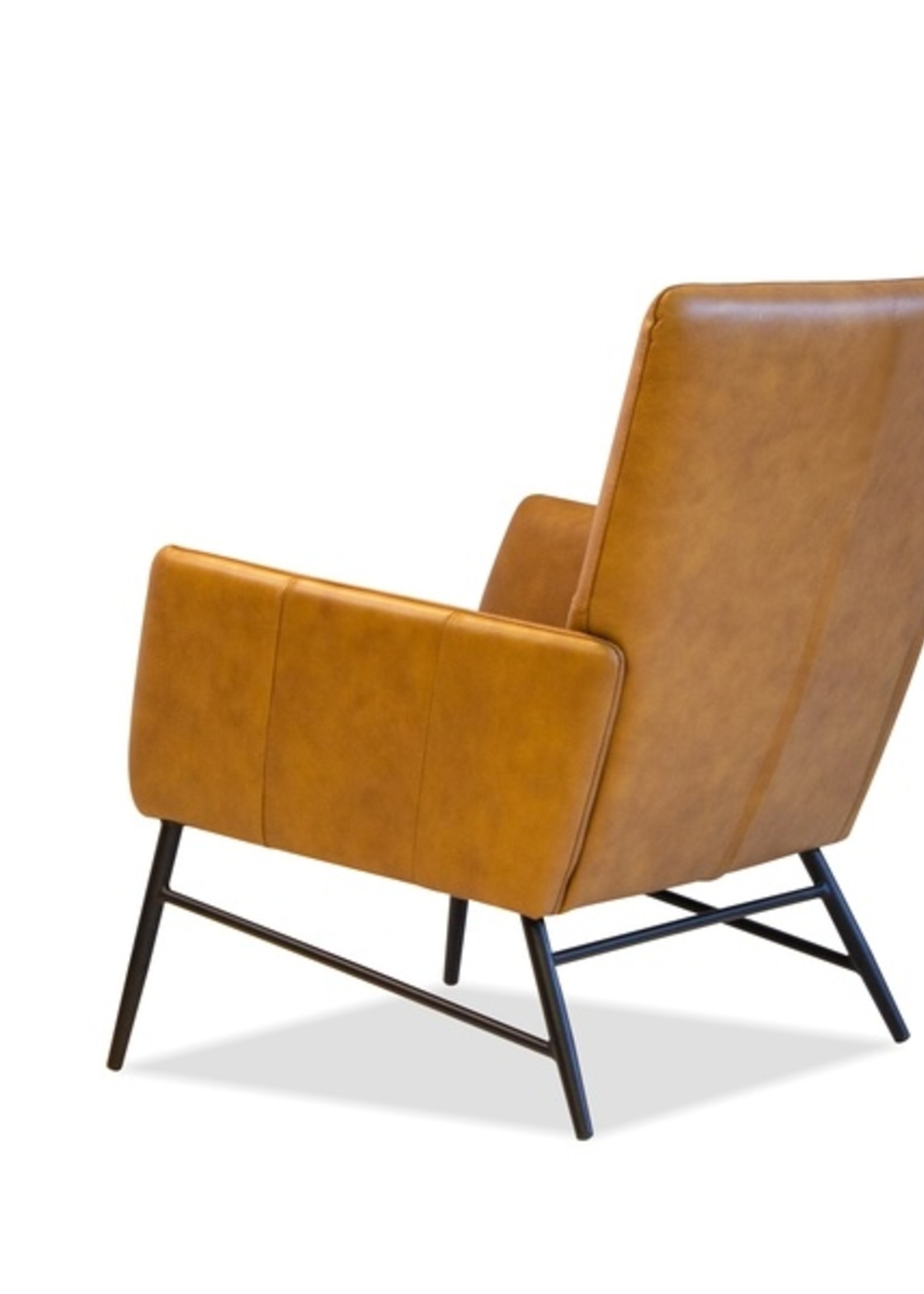 Mobital Morisson Lounge Chair & Ottoman * Whiskey Leather * Black legs
