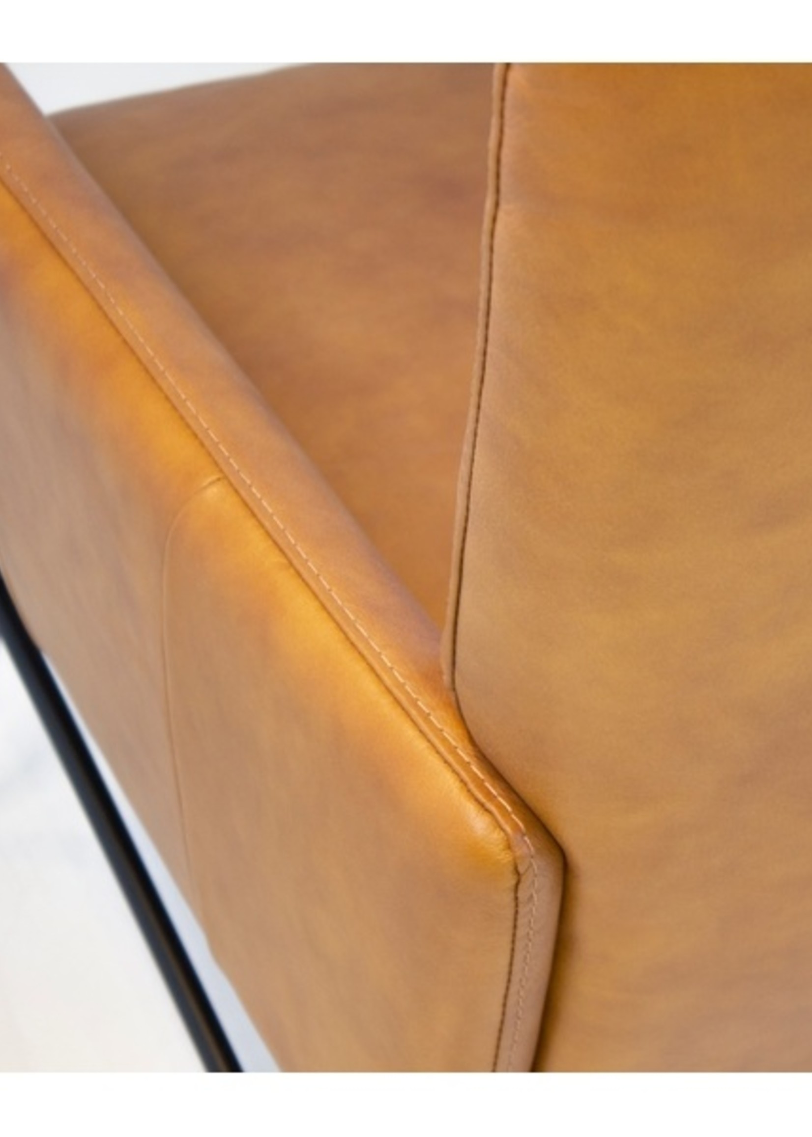 Mobital Morisson Lounge Chair & Ottoman * Whiskey Leather * Black legs