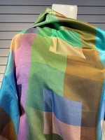 Mode Sabi Check Silk Scarf * 28x84 * Summer Colors