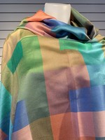 Mode Sabi Check Silk Scarf * 28x84 * Peaches