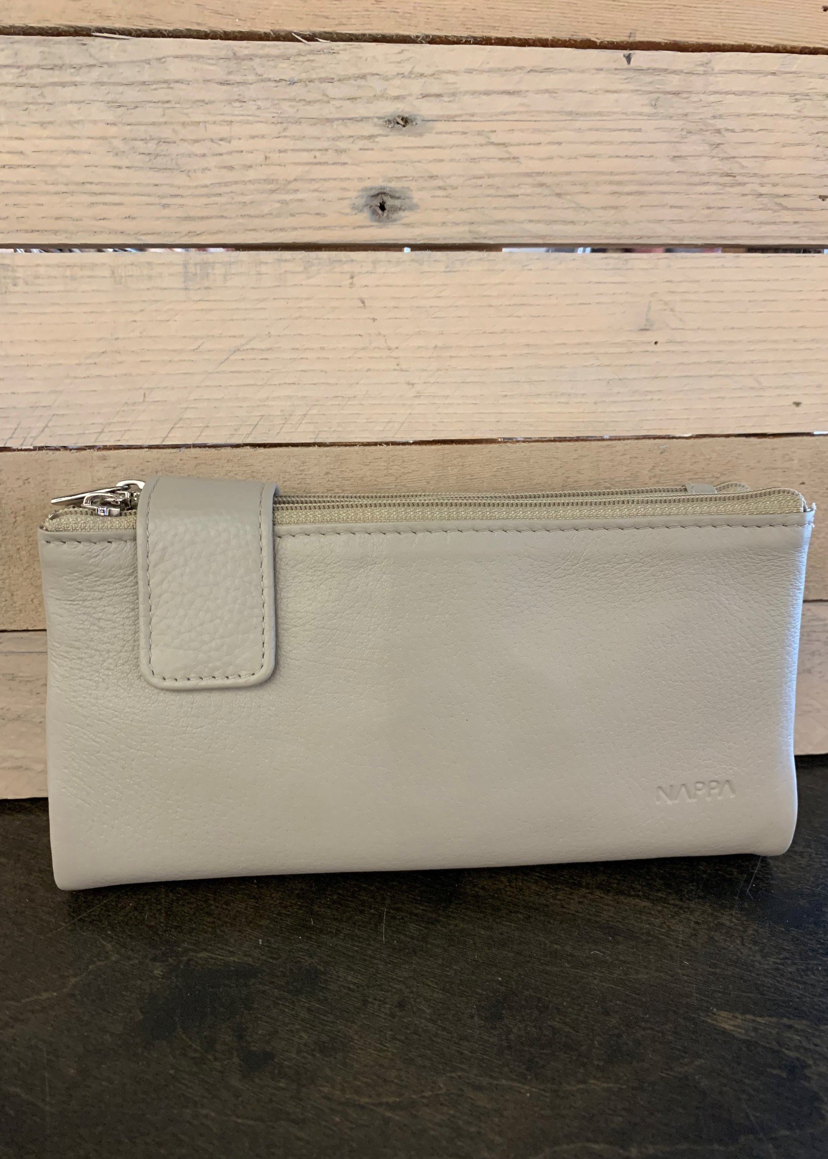 Nappa Evelyn Large Leather Wallet * Taupe