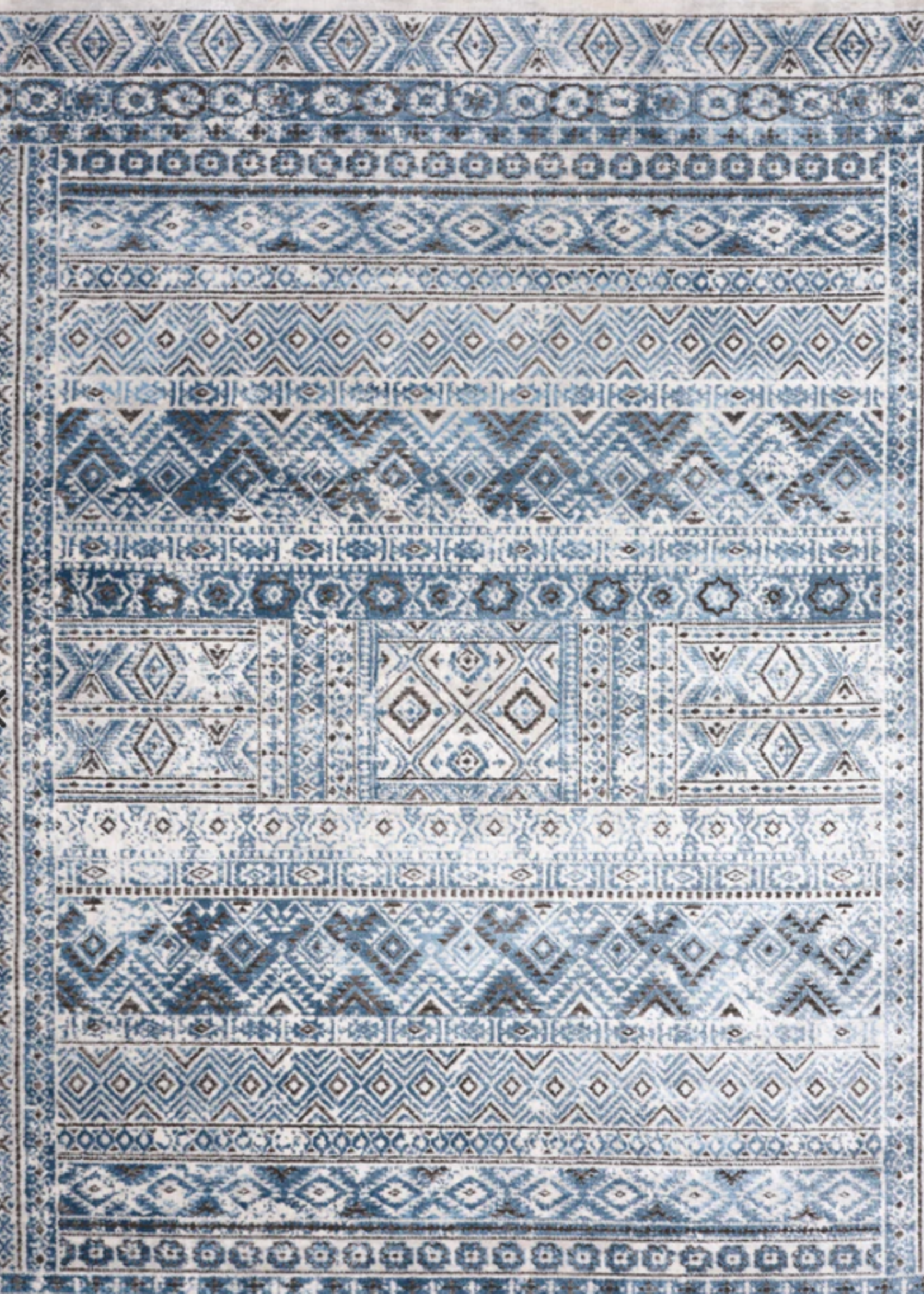 Kalora Darcy Area Carpet * 5'-3"x7'-7" * Blue, Cream & Gray * Also Available 8'x10'