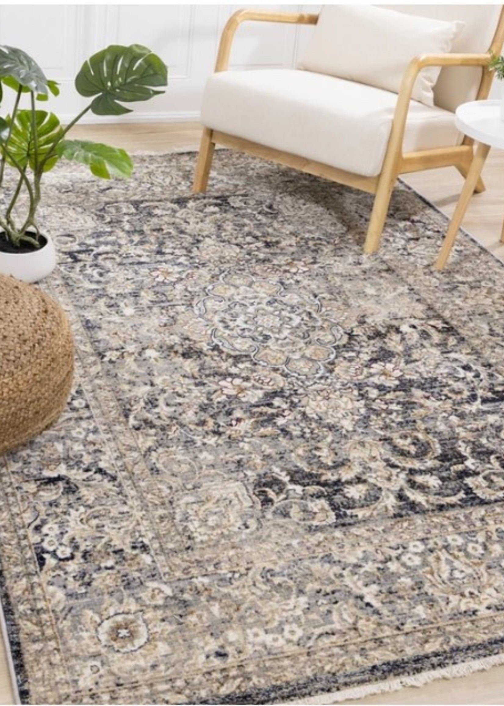 Kalora Serene D338 Area Carpet * Beige & Gray * 5'-3"x7'-10" * Also available 8'x10'