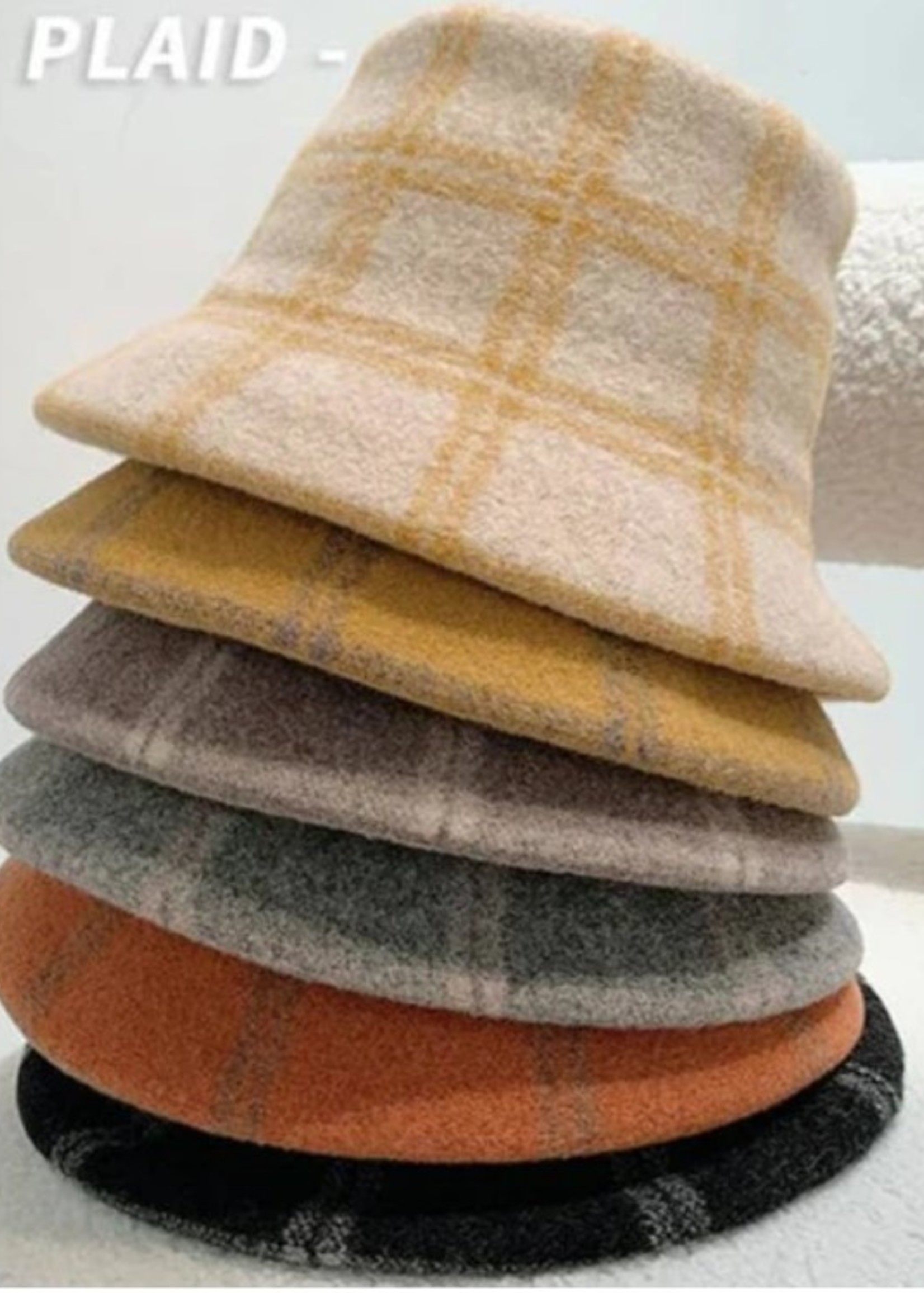 The Pathz Plaid Bucket Hat * Orange * 100% Wool