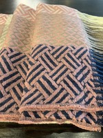 Mode Sabi Long Plaid Scarf * 50%Cashmere50%Viscose * Pink, Navy, Cream & Taupe
