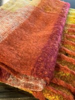 Blanket Scarf * 21"x84" * 100% Viscose * Reds, Oranges & Ochre