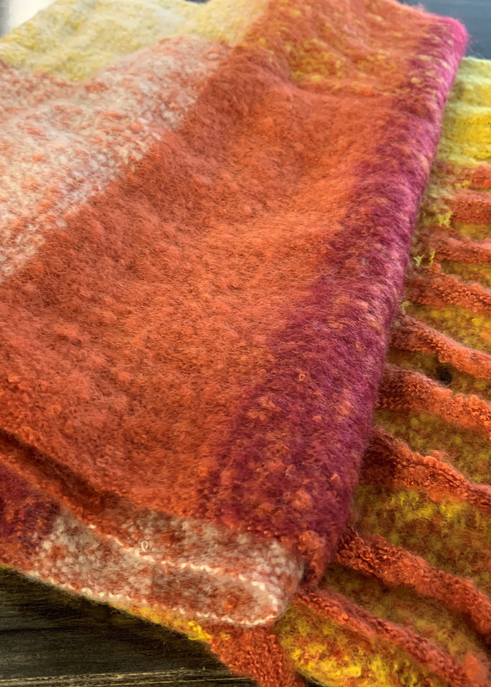 Mode Sabi Blanket Scarf * 21"x84" * 100% Viscose * Reds, Oranges & Ochre