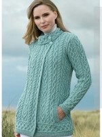 British & Irish Imports Meath Side Button Cardigan * Mermaid * Medium