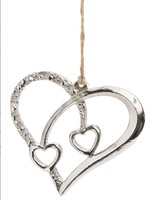 Pine/ADV Ornamental Heart * Silver Finish