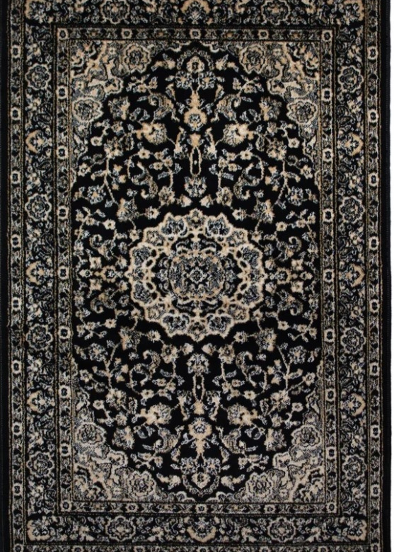 Avocado Decor Art Silk Tabriz Black Area Carpet * 4.5' x 6.5'