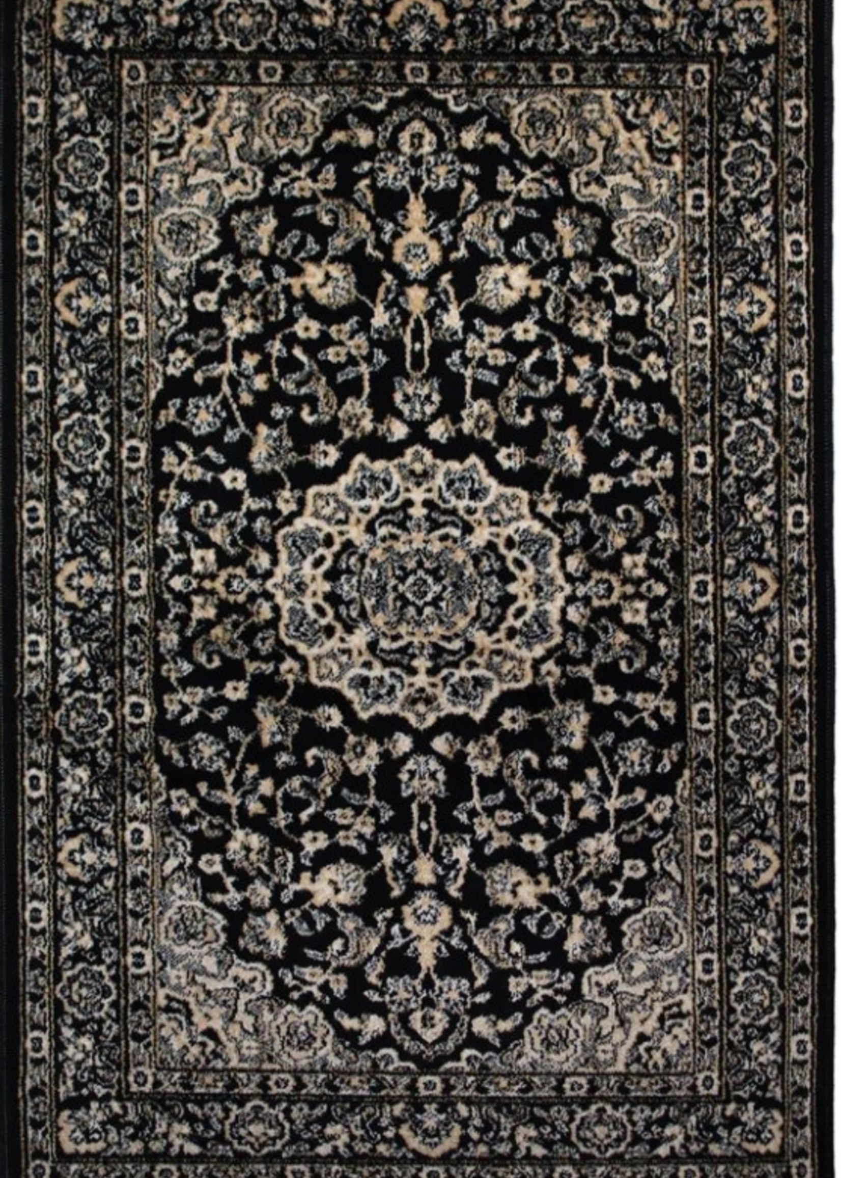 Avocado Decor Art Silk Tabriz Black Area Carpet * 3' x 4.5'