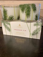 Thymes Fraser Fir Candle Set * Pine Needle Design * Set of 2 * 3.75 oz each