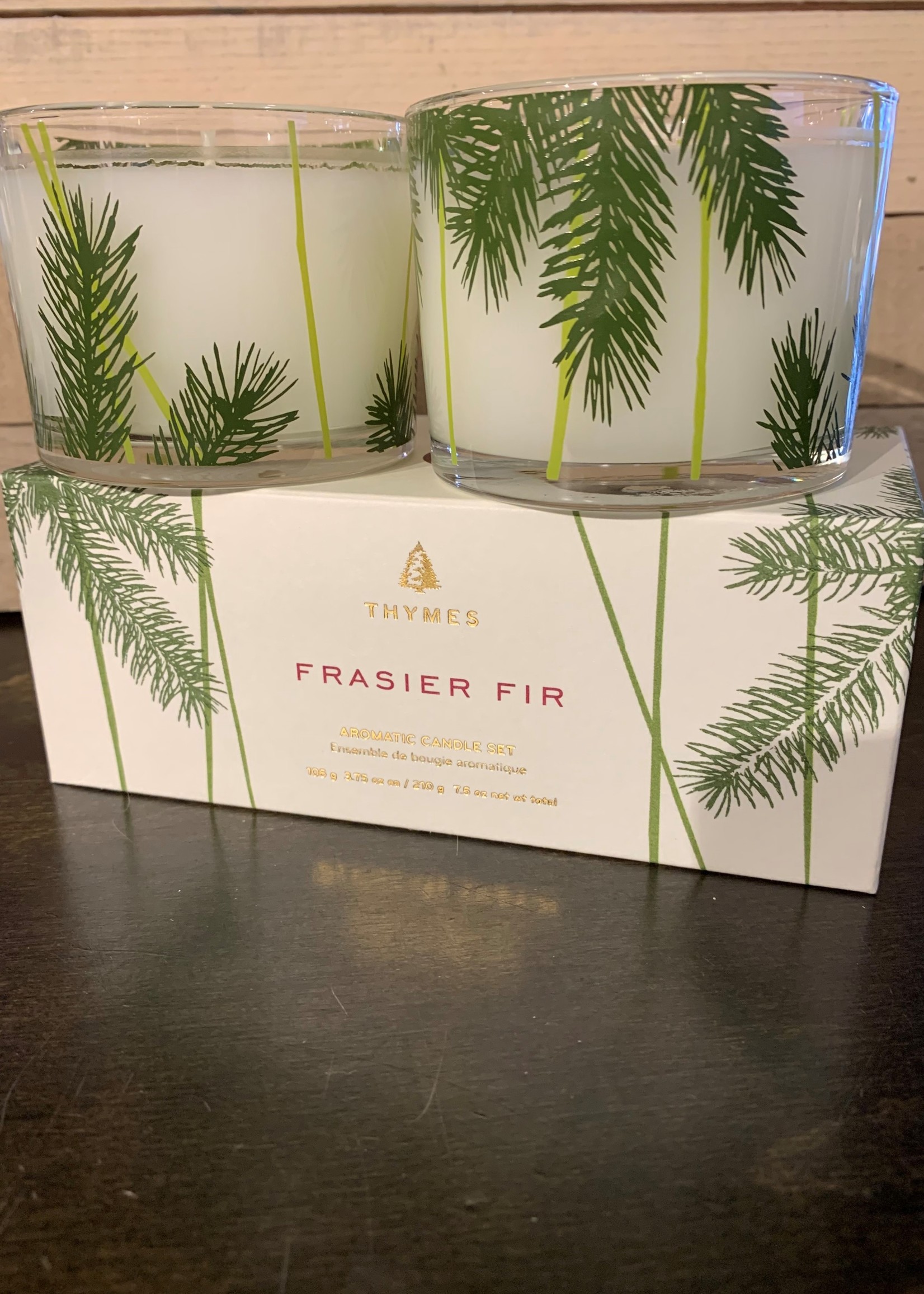 Thymes Fraser Fir Candle Set * Pine Needle Design * Set of 2 * 3.75 oz each