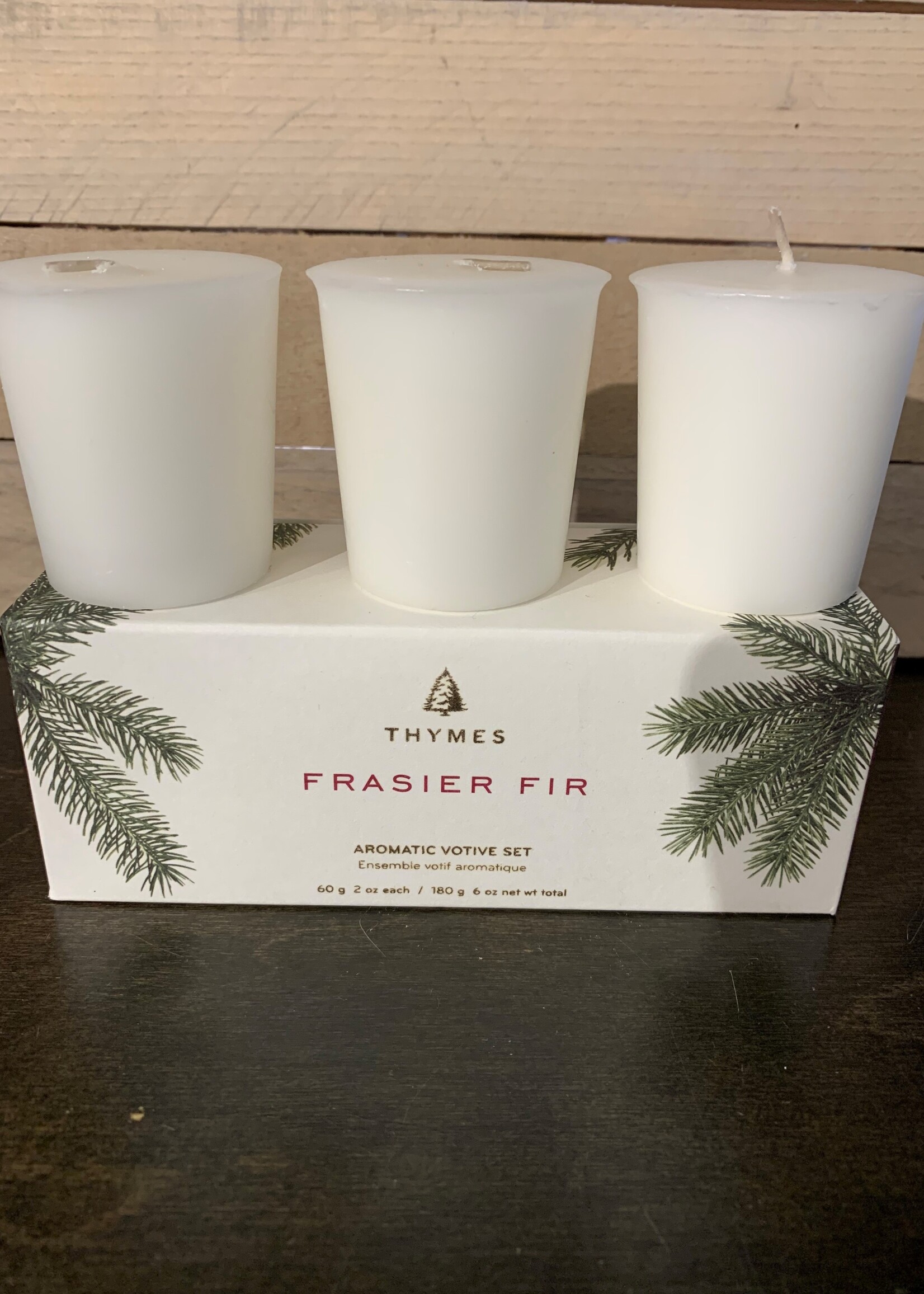 Thymes Fraser Fir Votive Candle S/3