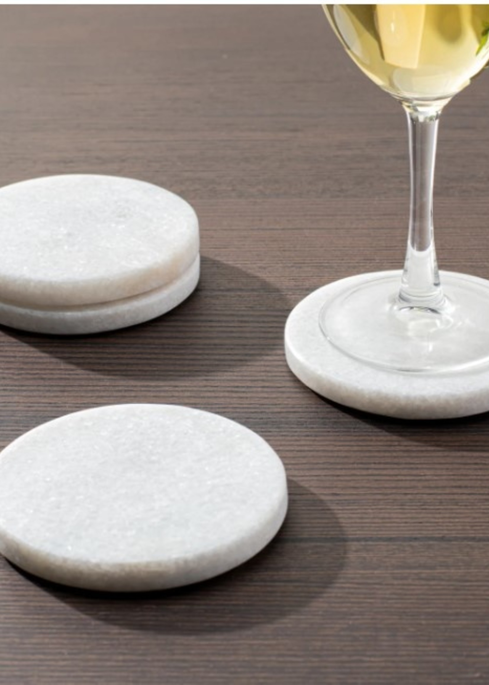 Torre & Tagus Marble Coasters Round * Set of 4