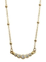 Hackney Nine/Dye Cast Kimi Triple A Zirconia Gemstone Necklace * Gold