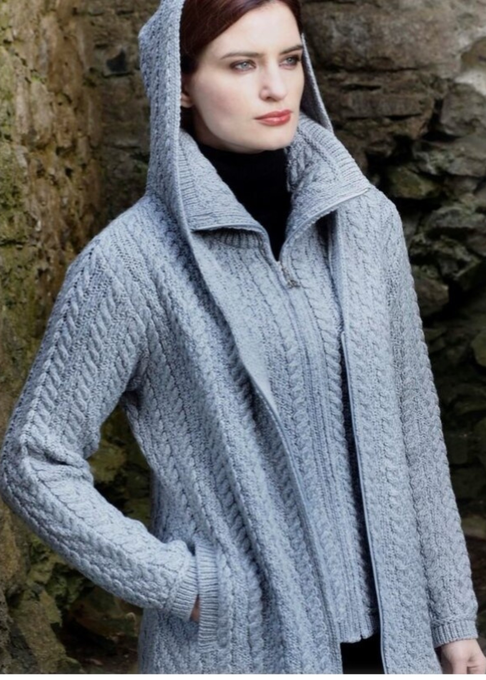 British & Irish Imports Double Zippered Coat * Large *  Soft Grey
