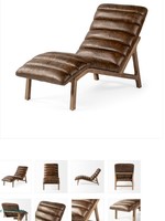 Mercana Furniture Pierre Chaise Lounge * Brown Leather