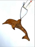 Bear Hill Studio Hanging Metal Ornament * Rusted Metal * Dolphin * In or Outdoors