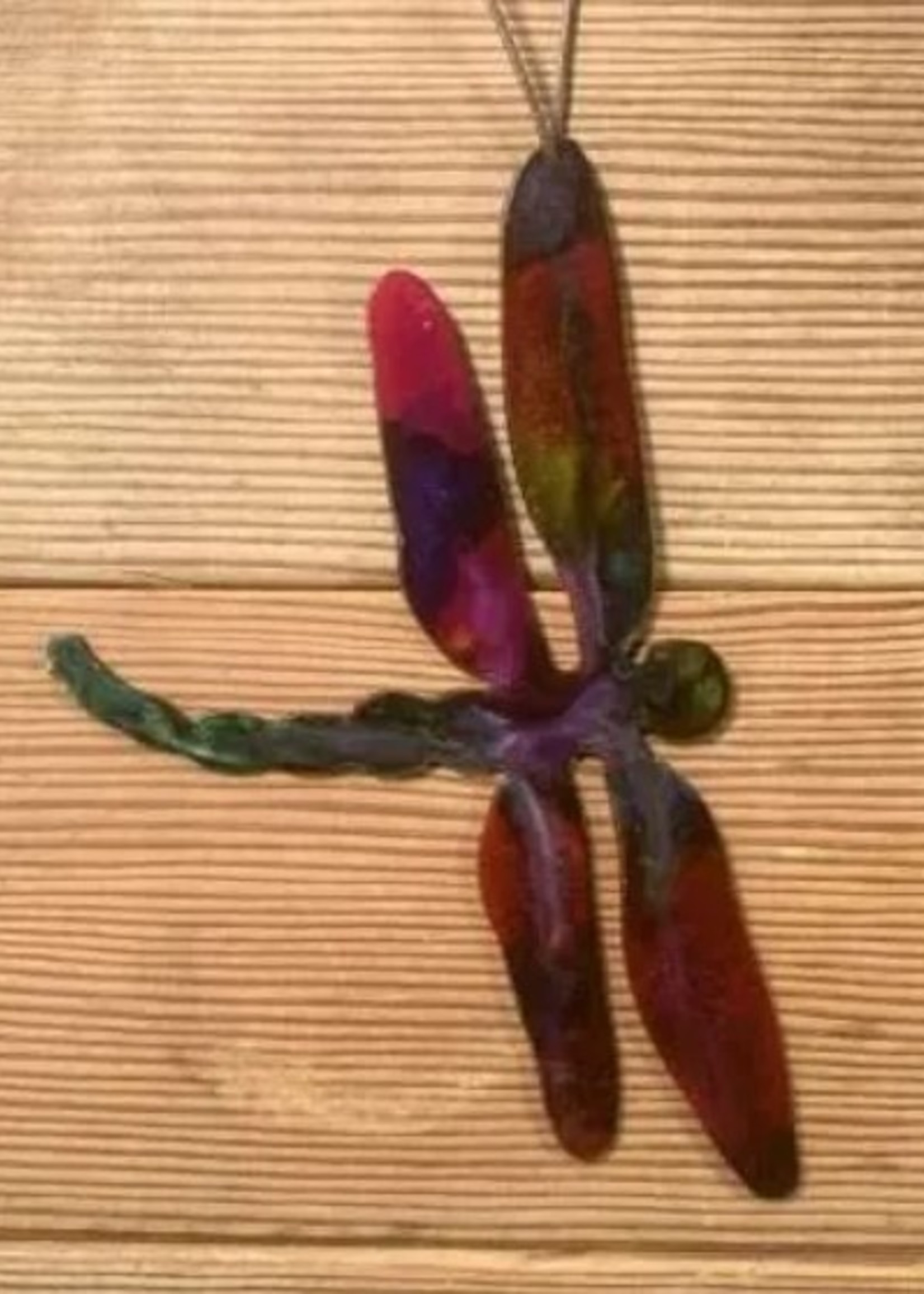 Hanging Metal Ornament * Hand Painted * Dragonfly