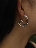 Hackney Nine/Dye Cast Ailsa Triple Stacked Hoop Earrings * Silver