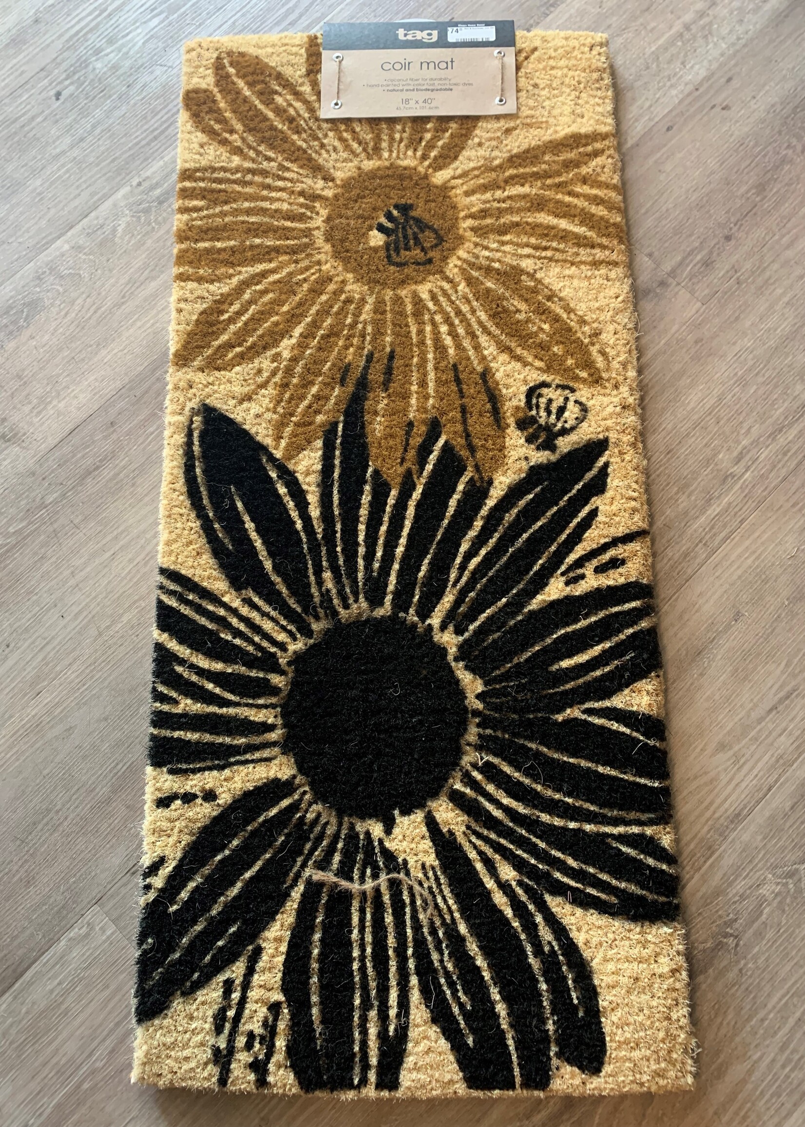 Tag Bee & Sunflower Coir Mat