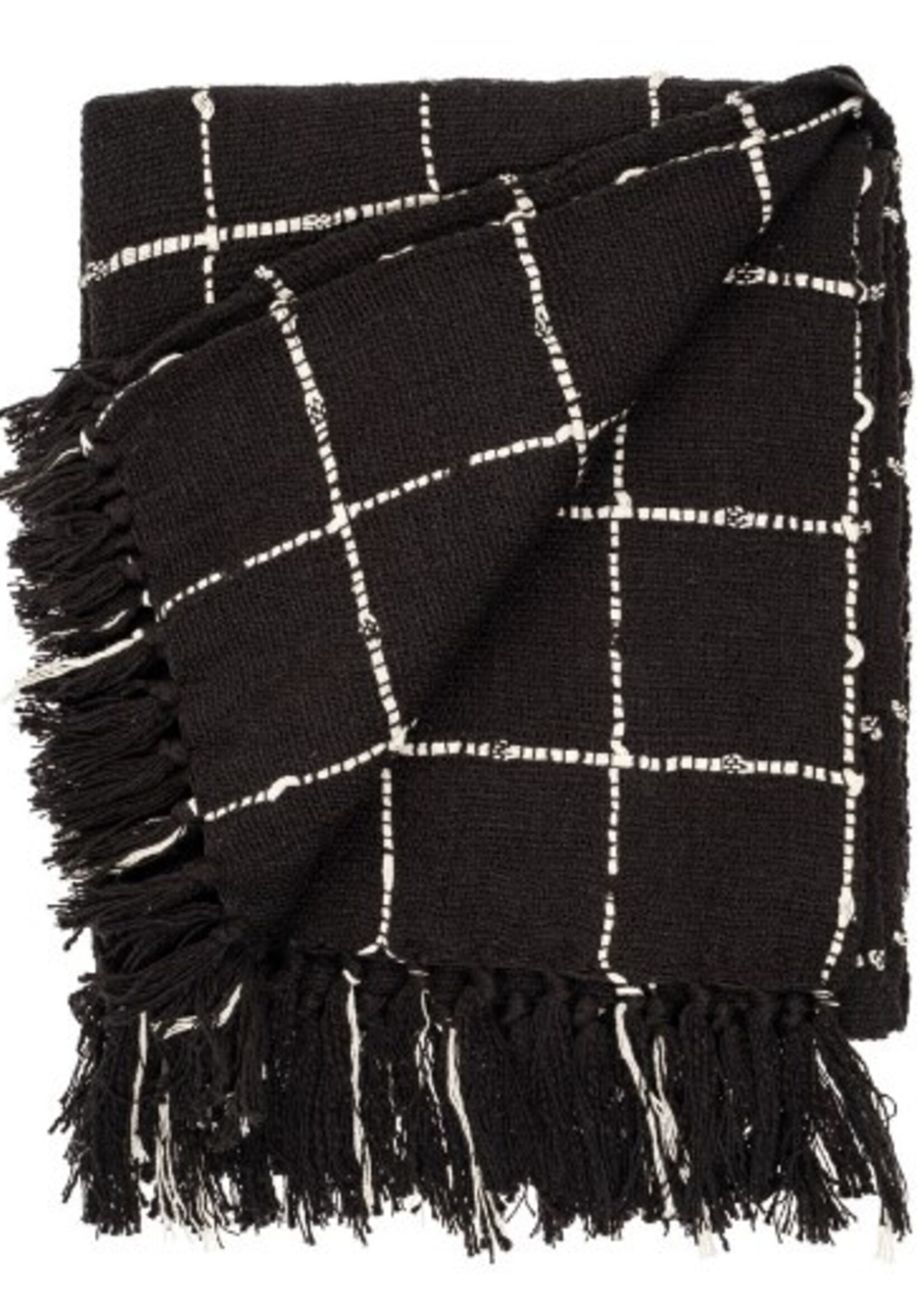 Indaba Margot Woven Throw * Black