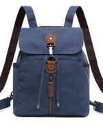 Da Van Canvas Backpack with Leather Trim * Blue