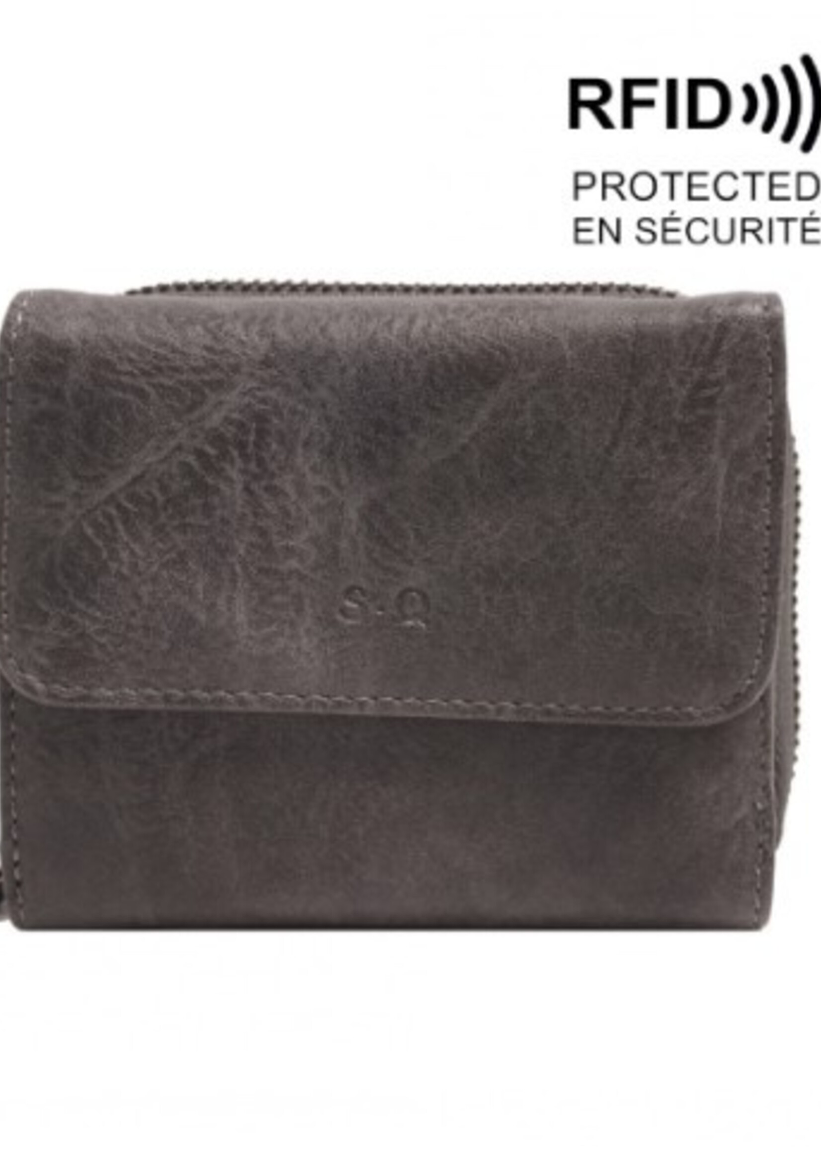 SQ Amber Bi-Fold Wallet * Dark Grey