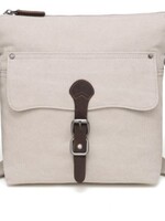 Da Van Canvas Shoulder Bag with Leather Trim * Cream