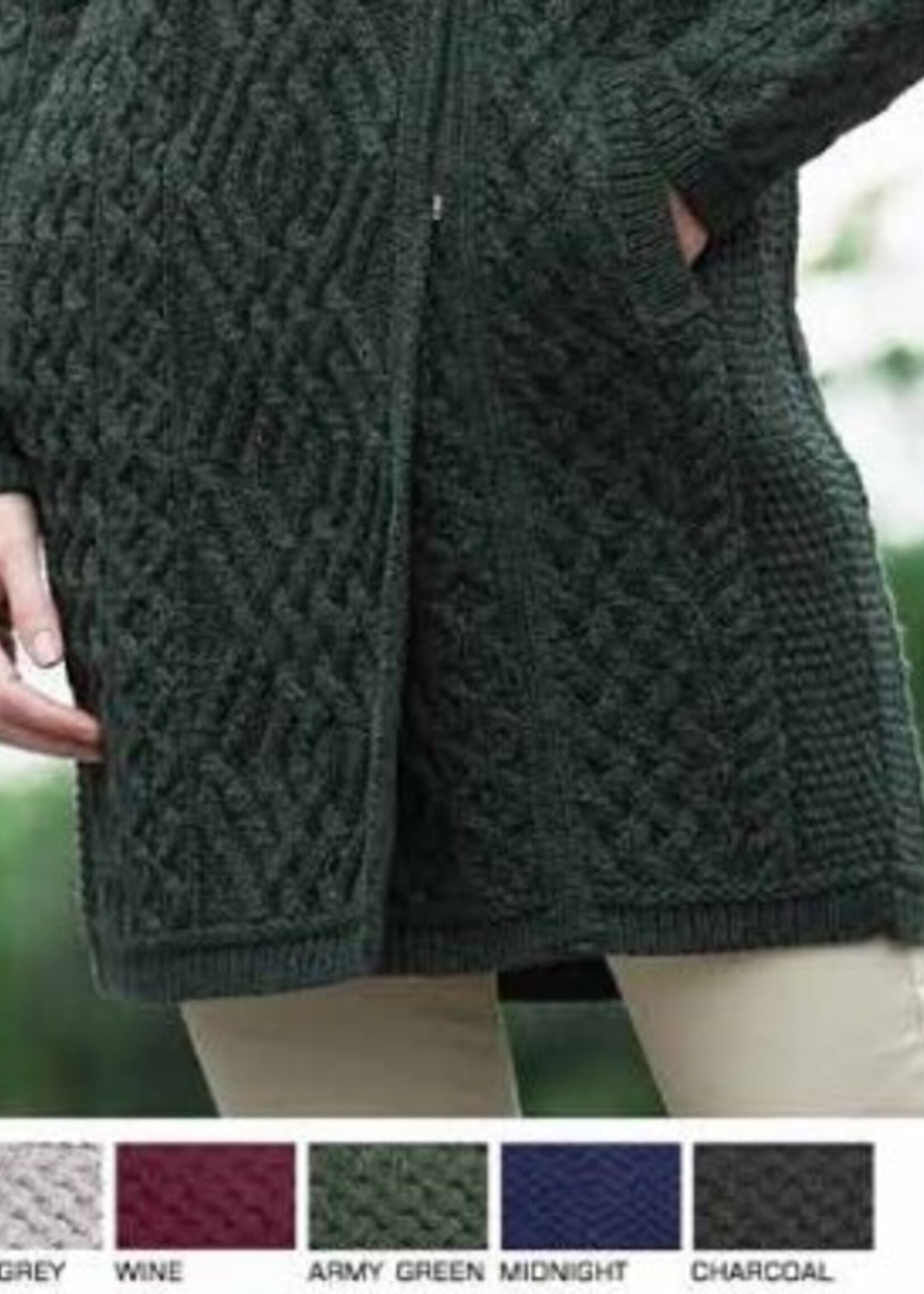 British & Irish Imports Liffey Cable Knit Z4631 * Charcoal * Large