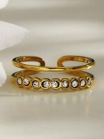 Ordella Parallel Double Stacked Zirconia Embelled Ring
