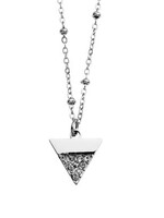 Urika Beaded Chain Necklace with Zirconia Pave Triangle Pendant