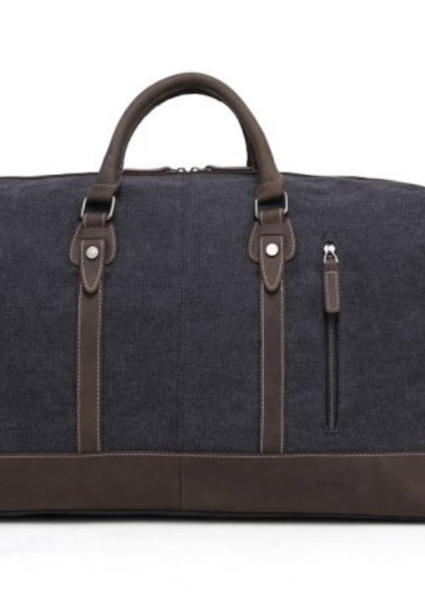 Da Van Canvas Duffel Bag with Leather Trim * Black