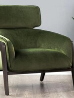 Sunpan Maximus Lounge Chair * Moss Green & Dark Wood * Floor Model Only