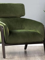 Sunpan Maximus Lounge Chair * Moss Green & Dark Wood