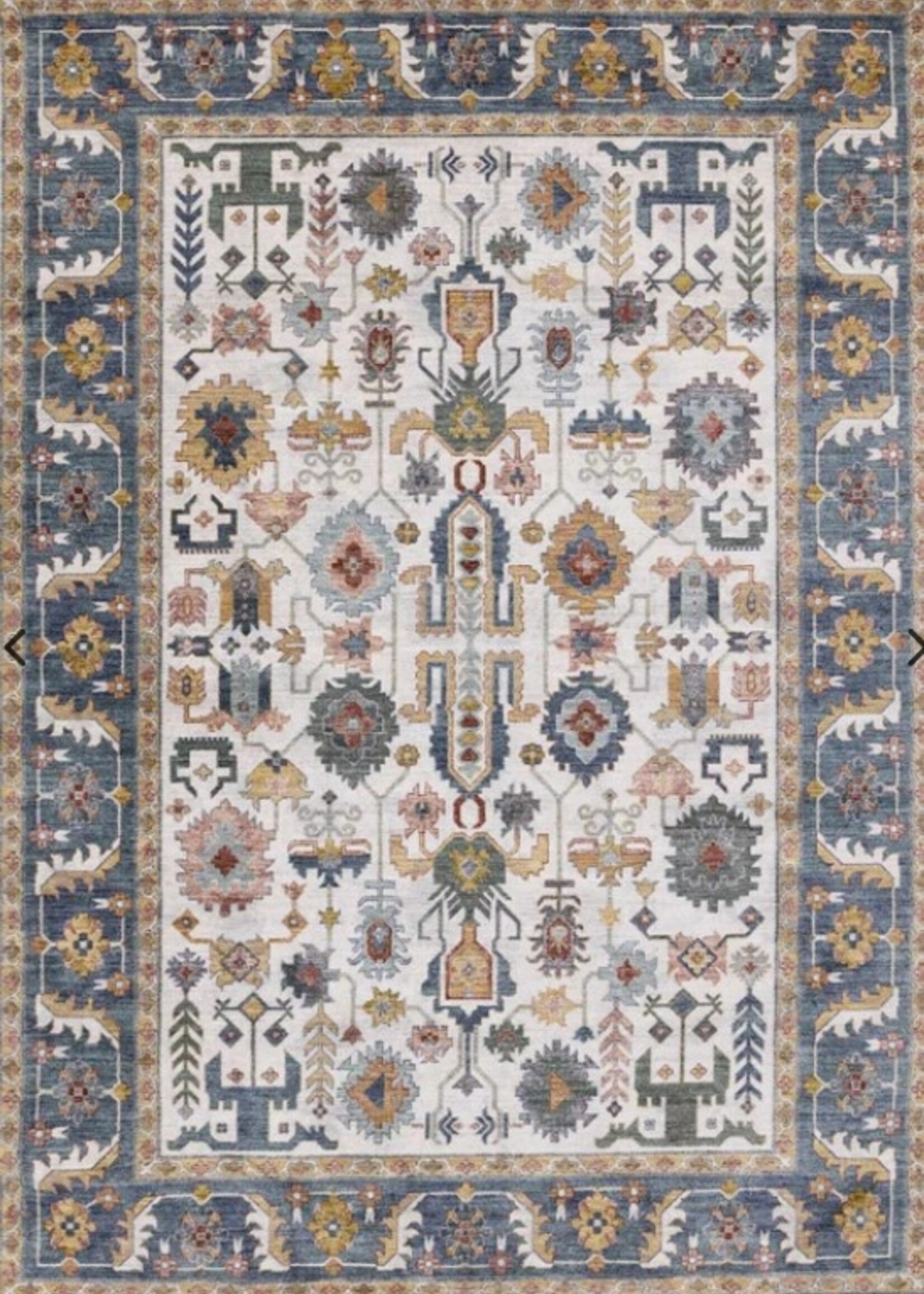 Kalora Marisa Area Carpet * Cream, Blue, Red & Green * 5'-3" x 7'-10"