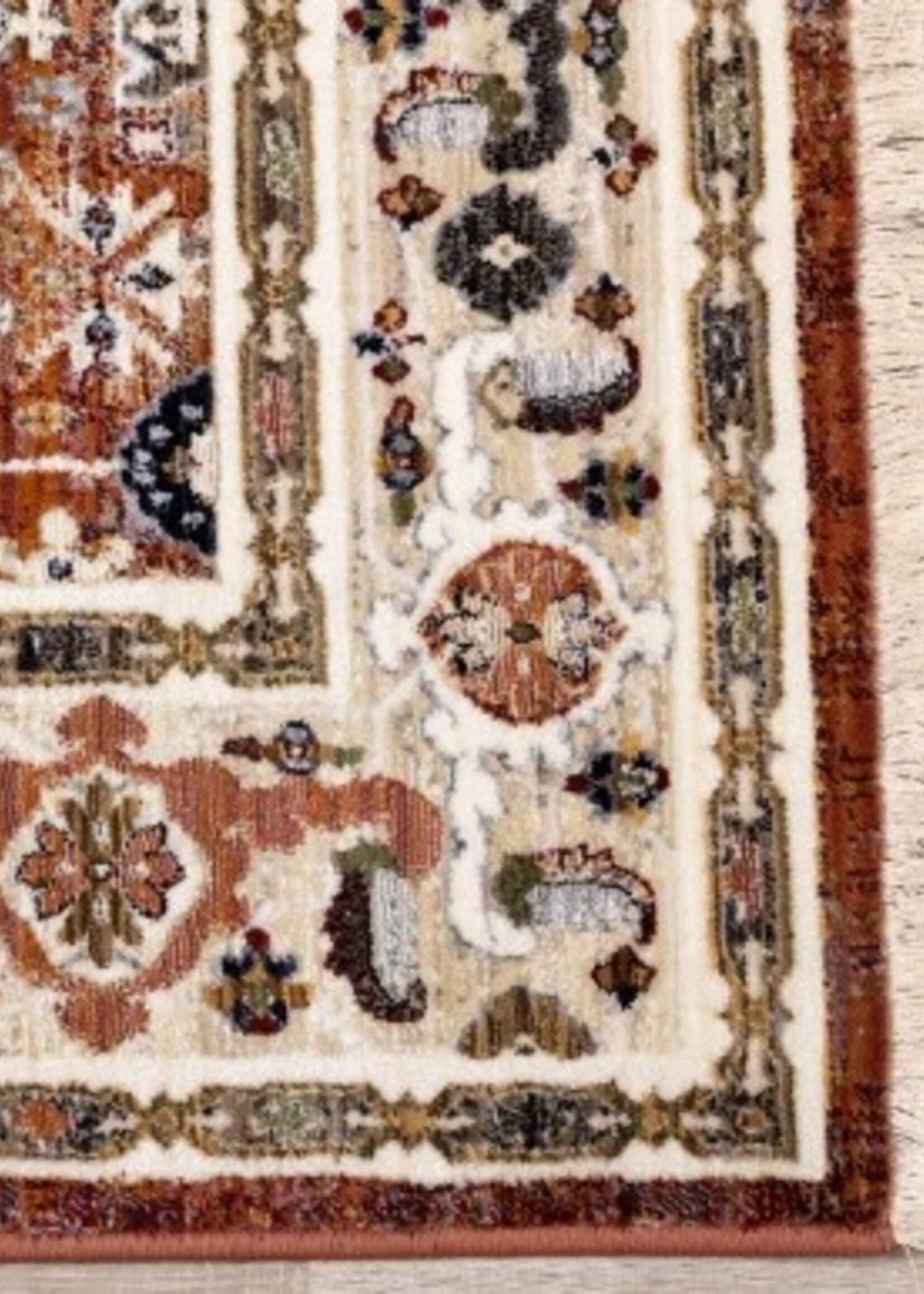 Kalora Samira F039/7191 Area Carpet * Rust & Cream * 5'-3"x7'-10"