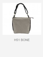 La Volta H51 Square Hobo with Contrasting Belt Handle * Bone