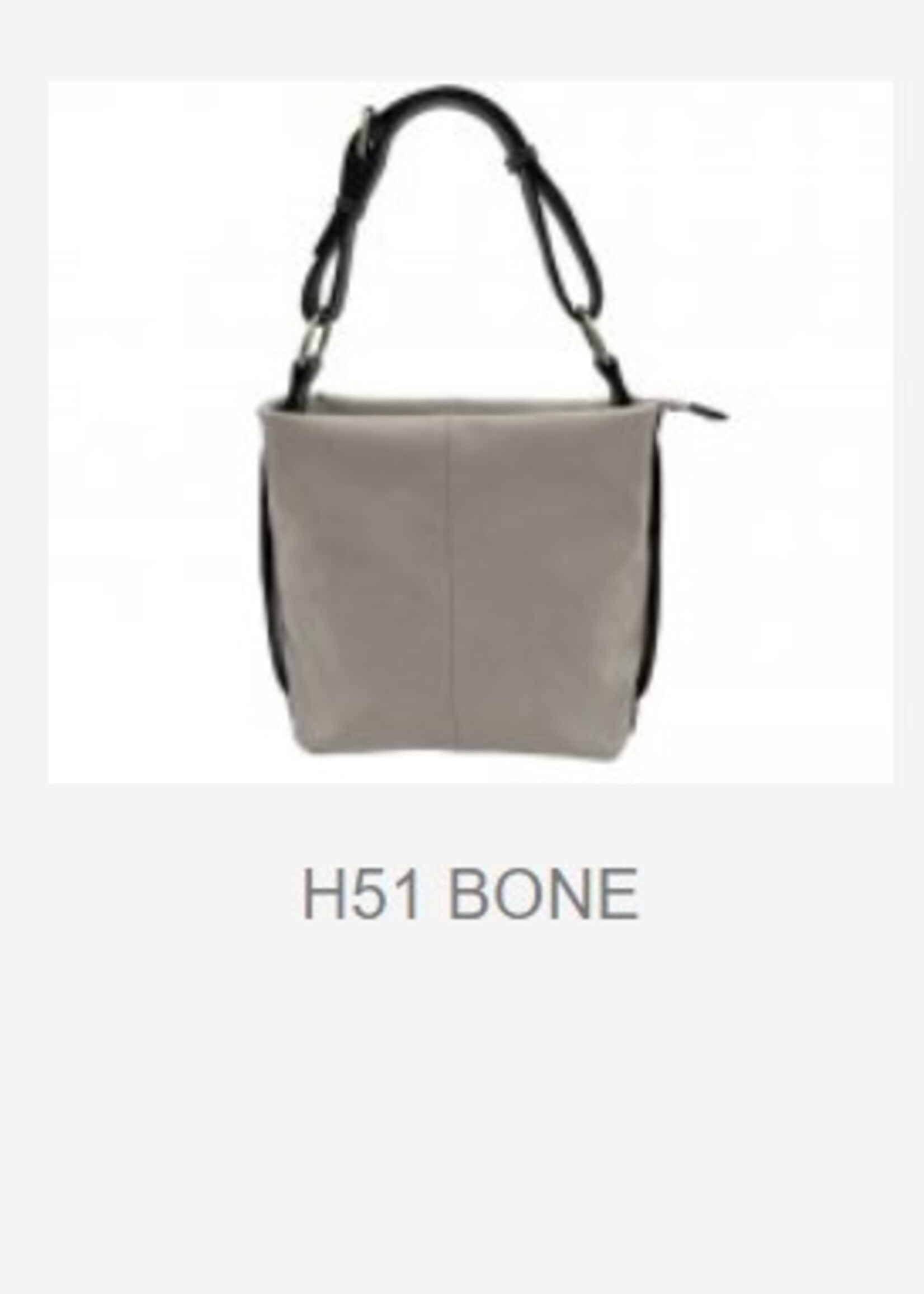 La Volta H51 Square Hobo with Contrasting Belt Handle * Bone