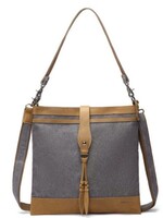 Da Van Canvas Cross Body Shoulder Bag with Designed Leather Detail * Grey