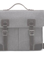 Da Van Canvas Messenger Bag with Leather Trim * Charcoal