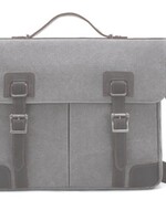 Da Van Canvas Messenger Bag with Leather Trim *  Davan MB 607 * Charcoal