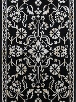 Avocado Decor Art Silk Area Carpet * Naya * Black * 26" x 42"