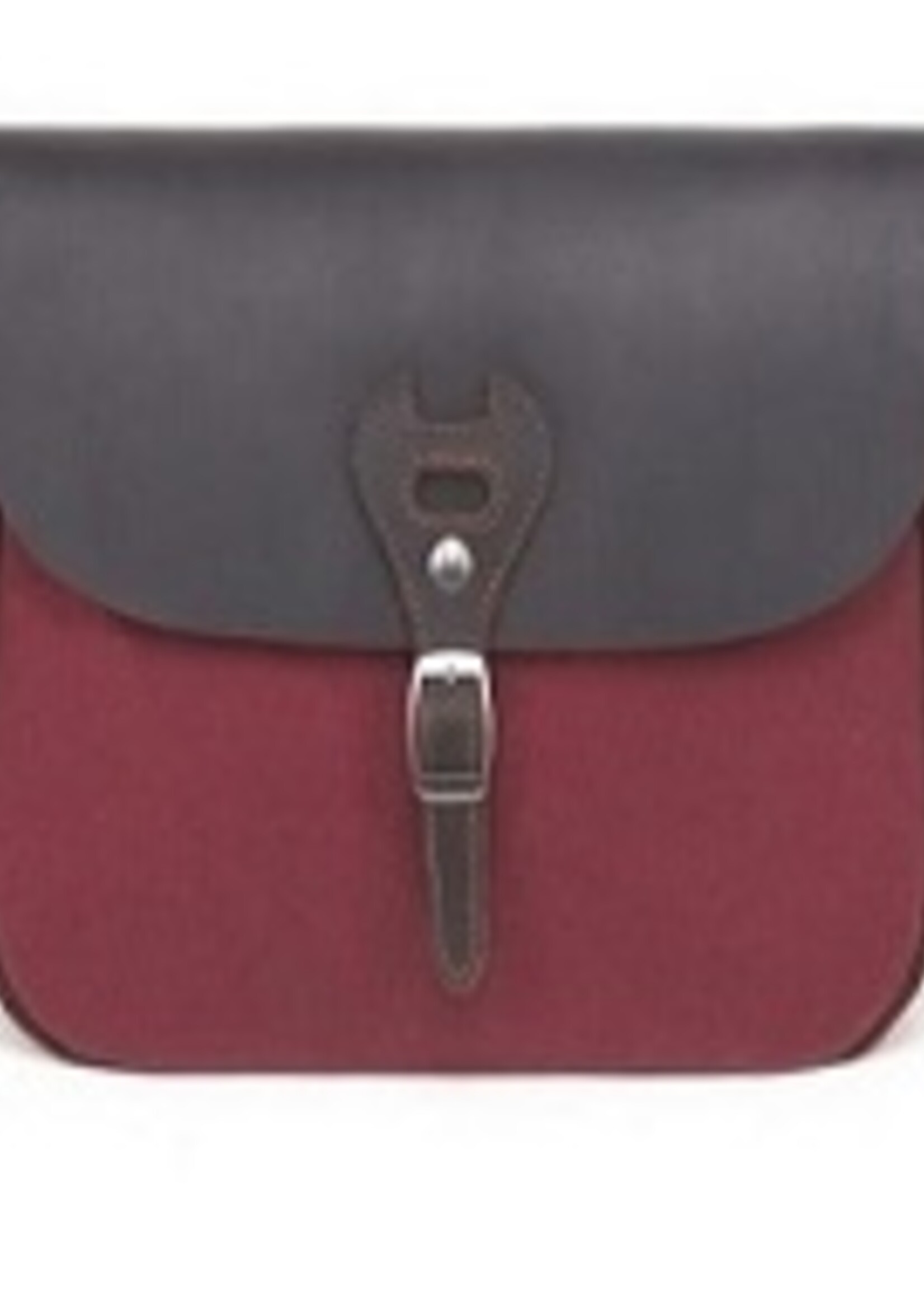 Da Van Waxed Canvas Shoulder Bag with Leather Front Closure * Burgundy