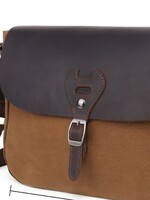 Da Van Waxed Canvas Shoulder Bag with Leather Flap Closure * Khaki
