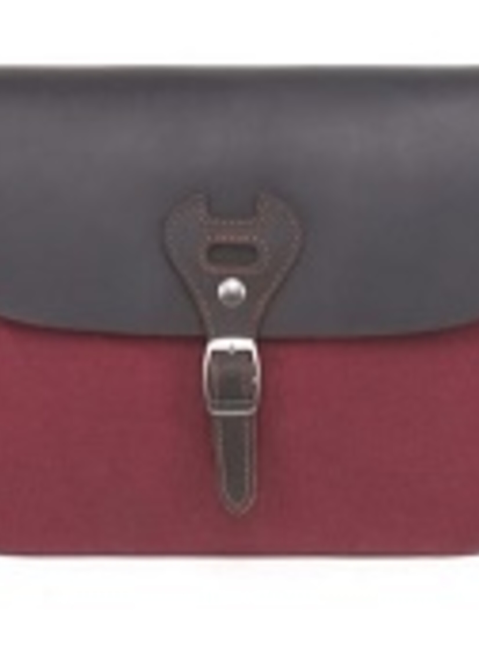 Da Van Waxed Canvas Shoulder Bag with Leather Front Closure * Burgundy